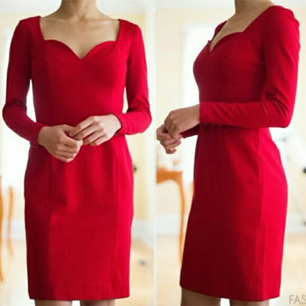 L’Wren Scott Banana Republic Red Sweetheart Dress